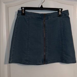 light denim mini skirt